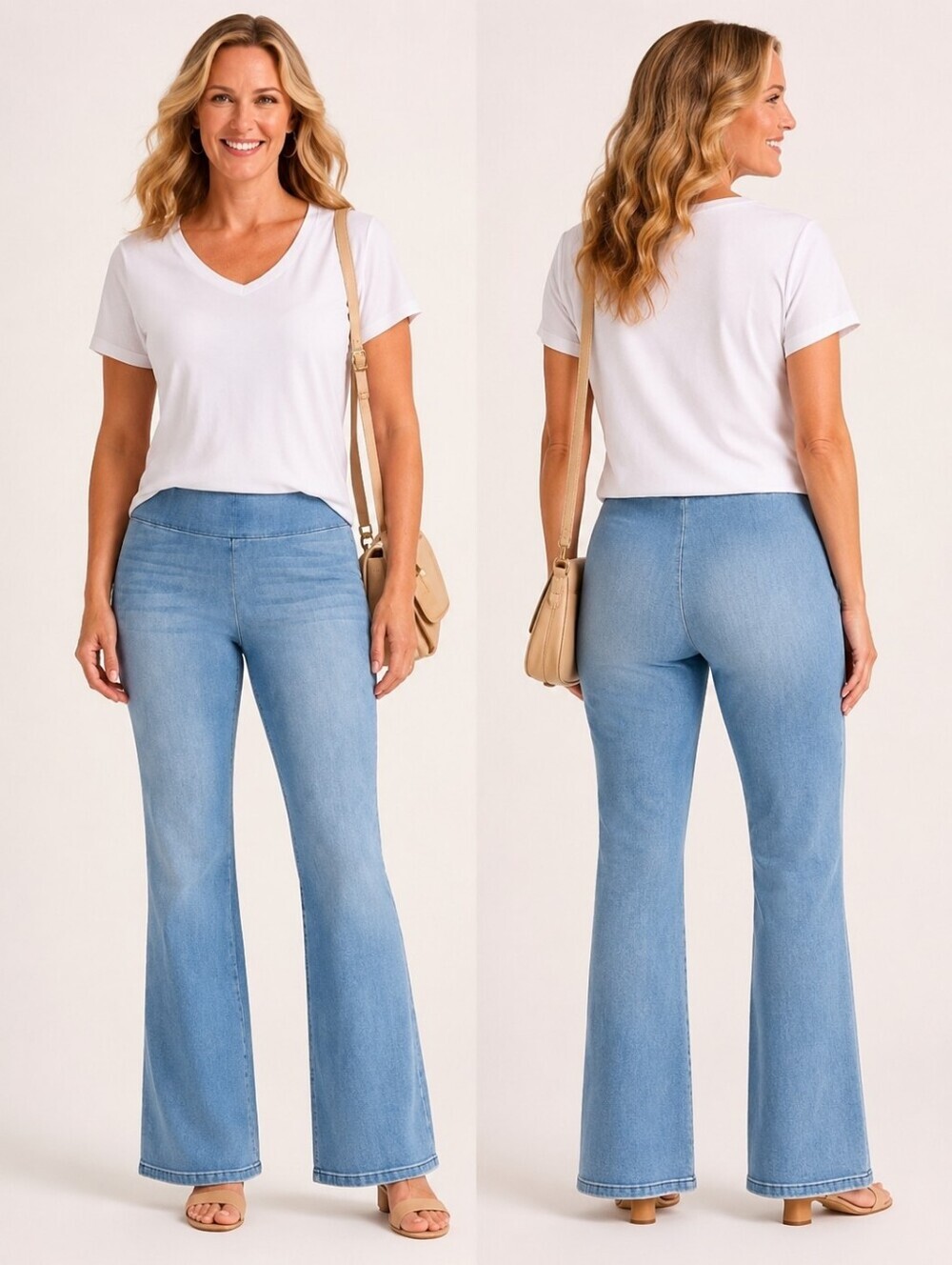 ❤️ SOFT SURROUNDINGS HIGH RISE PULL ON BOOTCUT JEANS, XL (14 - 16)